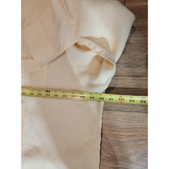 Cubavera Shirt Linen Men's 3XL Long Sleeve Button Down Creamy Yellow - Picture 6 of 11
